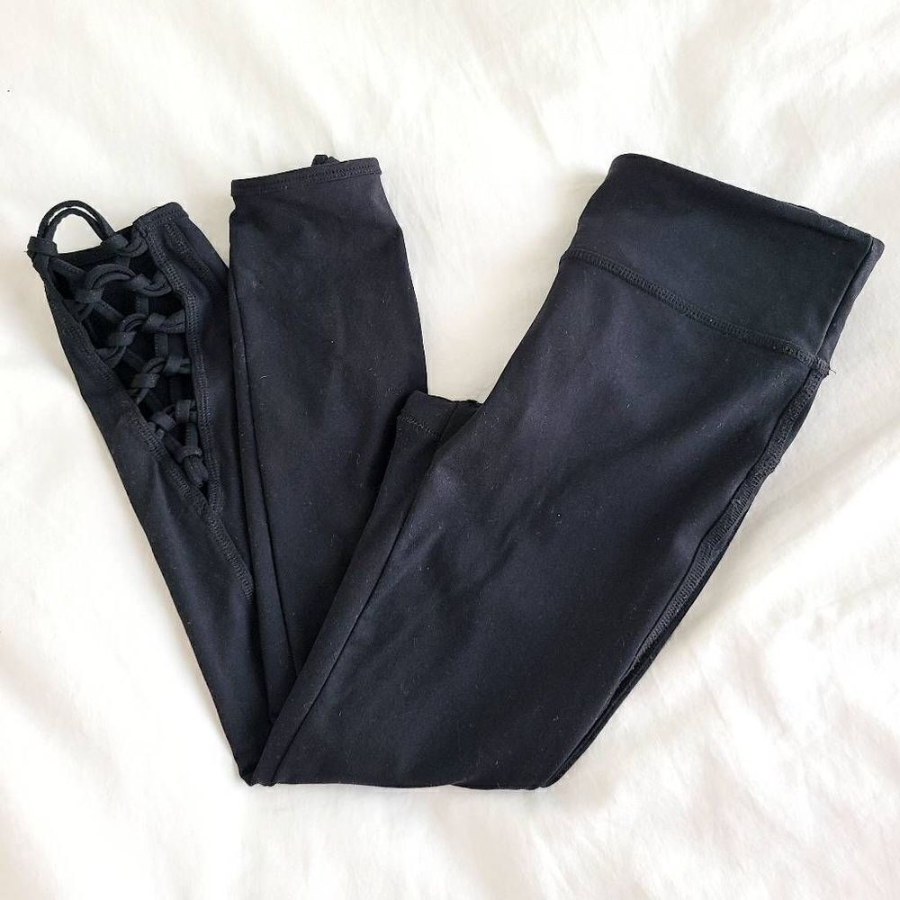 Free People Womens Lace-Up Ankle Leggings Black Size XS